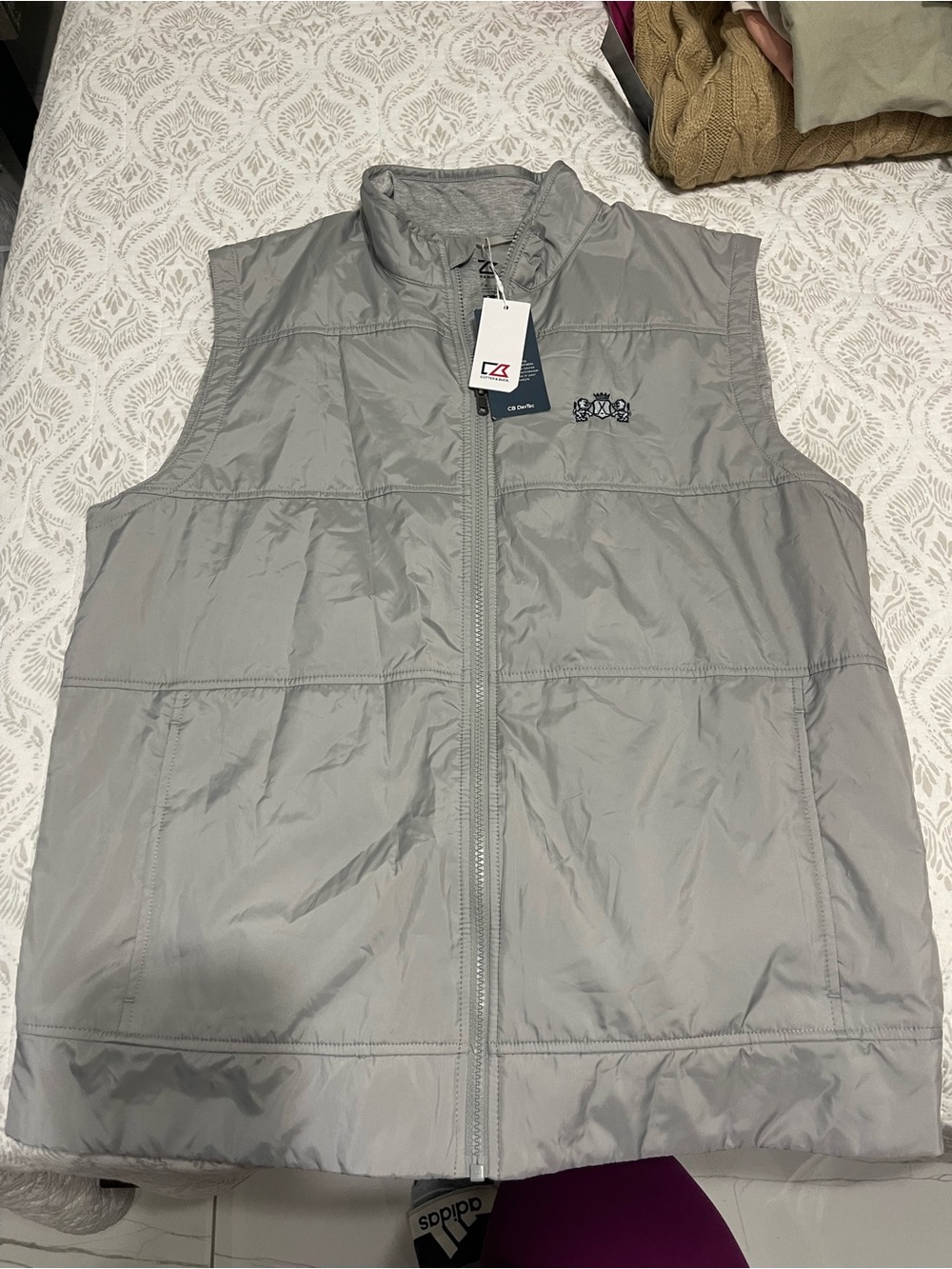 Cutter & Buck Light Gray Quilted Vest